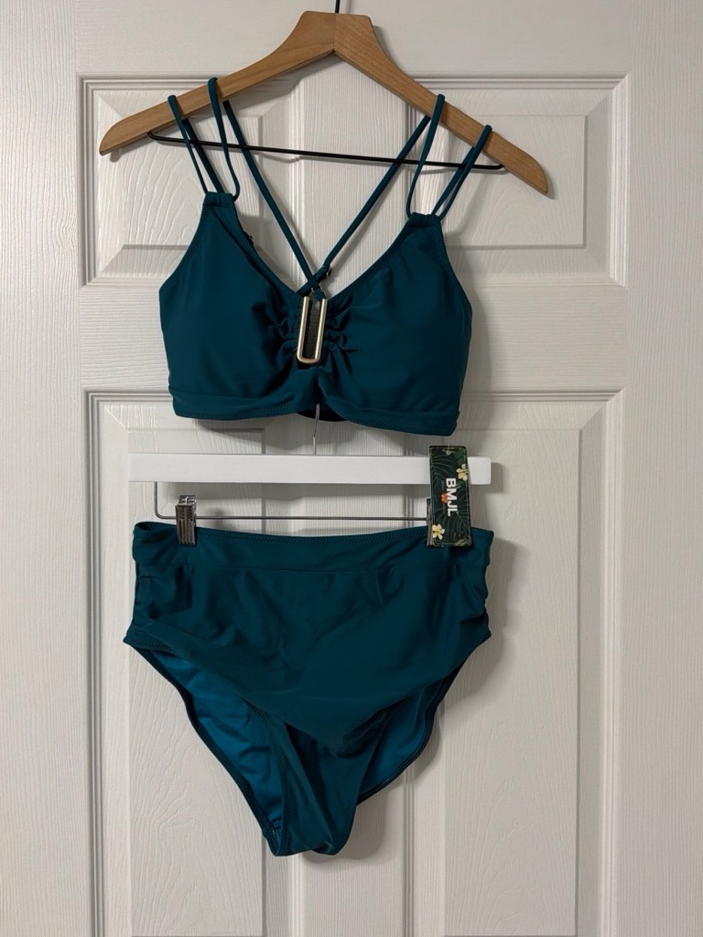 NWT Teal V-Neck Strappy Bikini Set - Women Swim